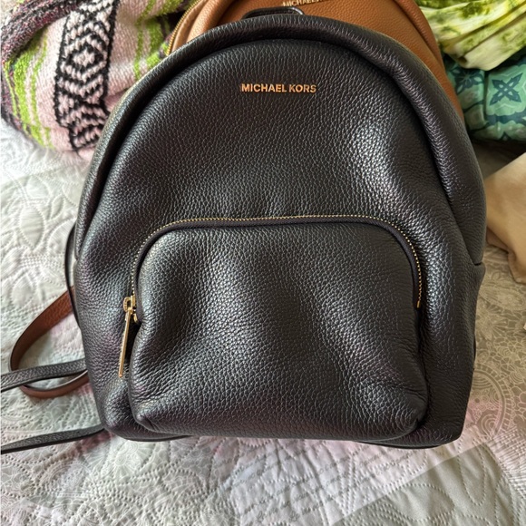 Michael Kors black Leather Backpack - Picture 1 of 3